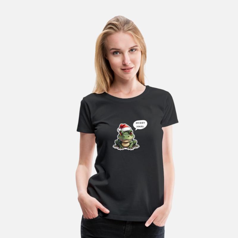Merry Christmas Crocodile with Speech Bubble
