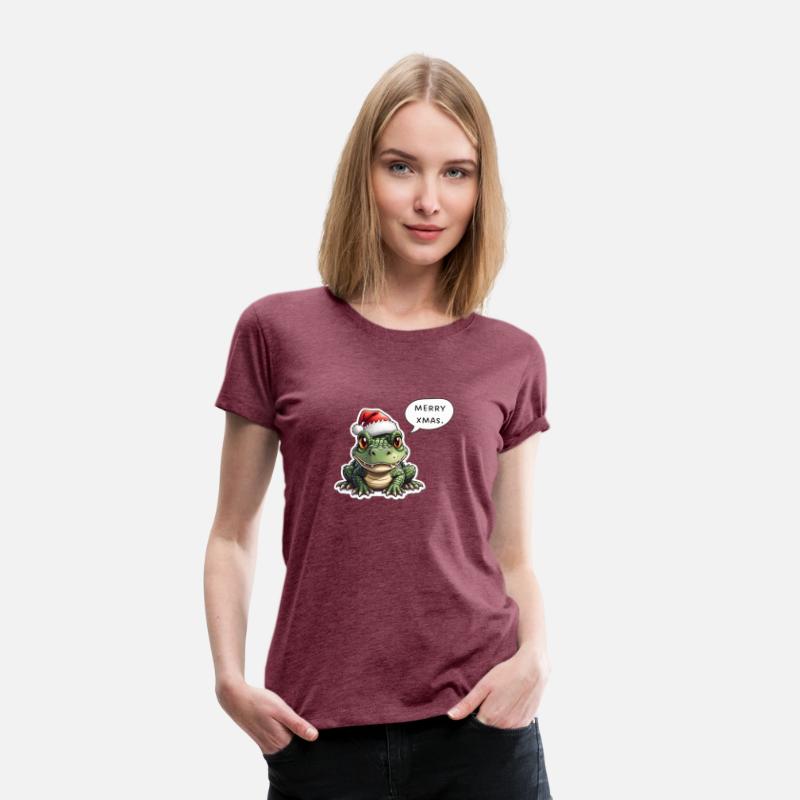 Merry Christmas Crocodile with Speech Bubble