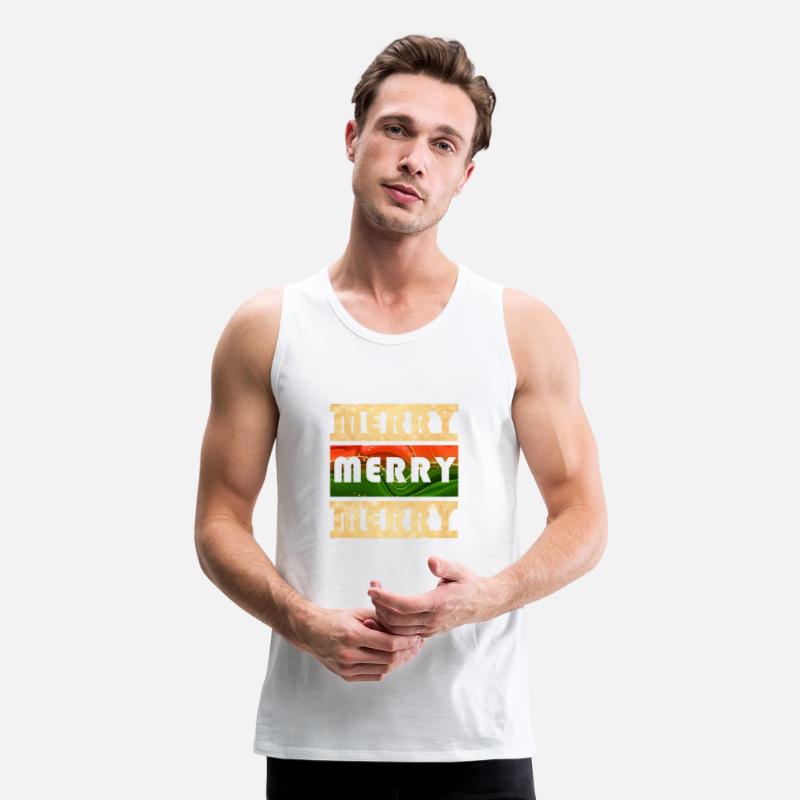 Merry Merry Merry Gold Red & Green