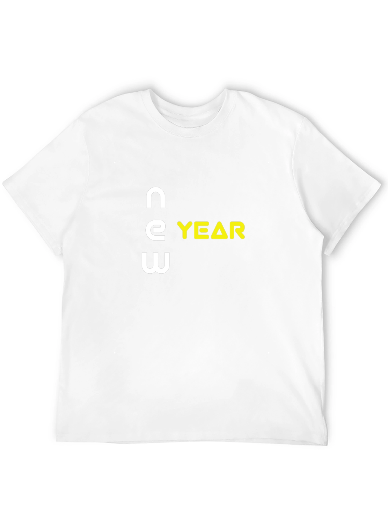 New Year Graphic T-Shirt - Black Crew Neck