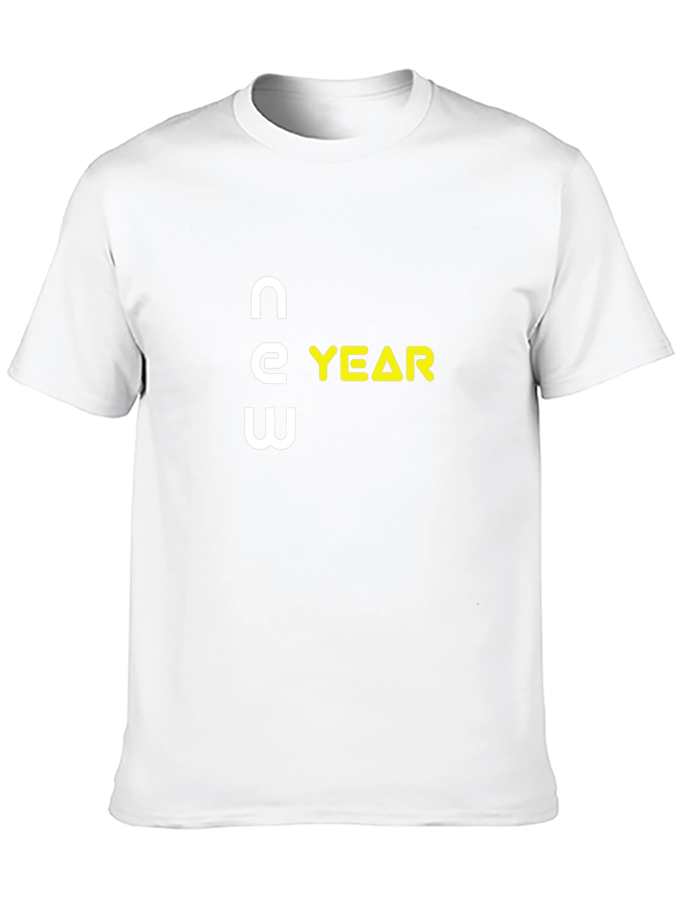 New Year Graphic T-Shirt - Black Crew Neck