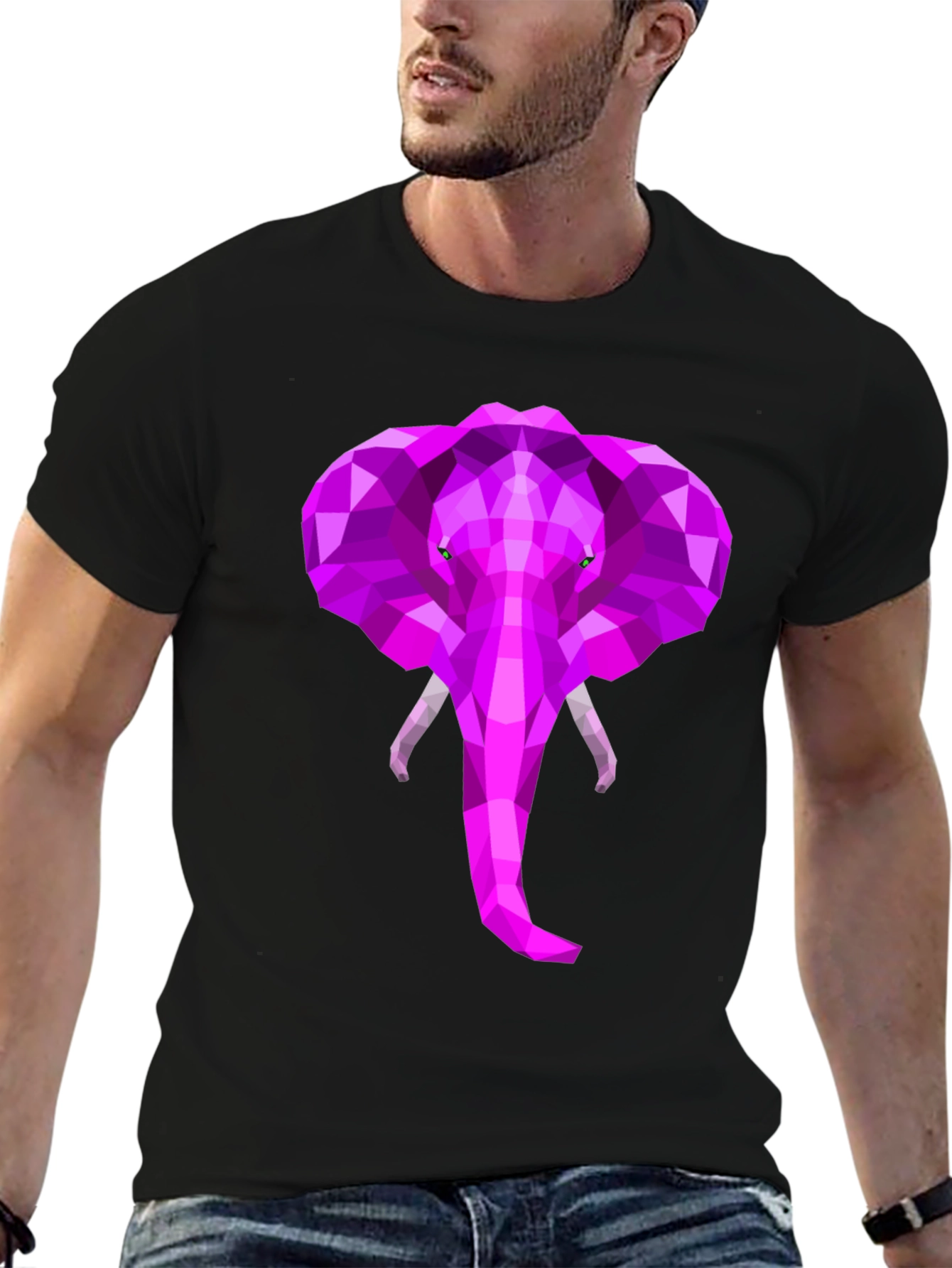 Geometric Elephant Tee - Stylish Graphic T-Shirt