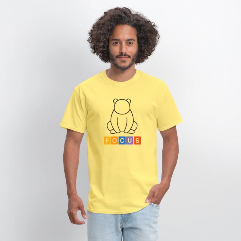 Minimal Panda Line Art with Colorful Focus Text