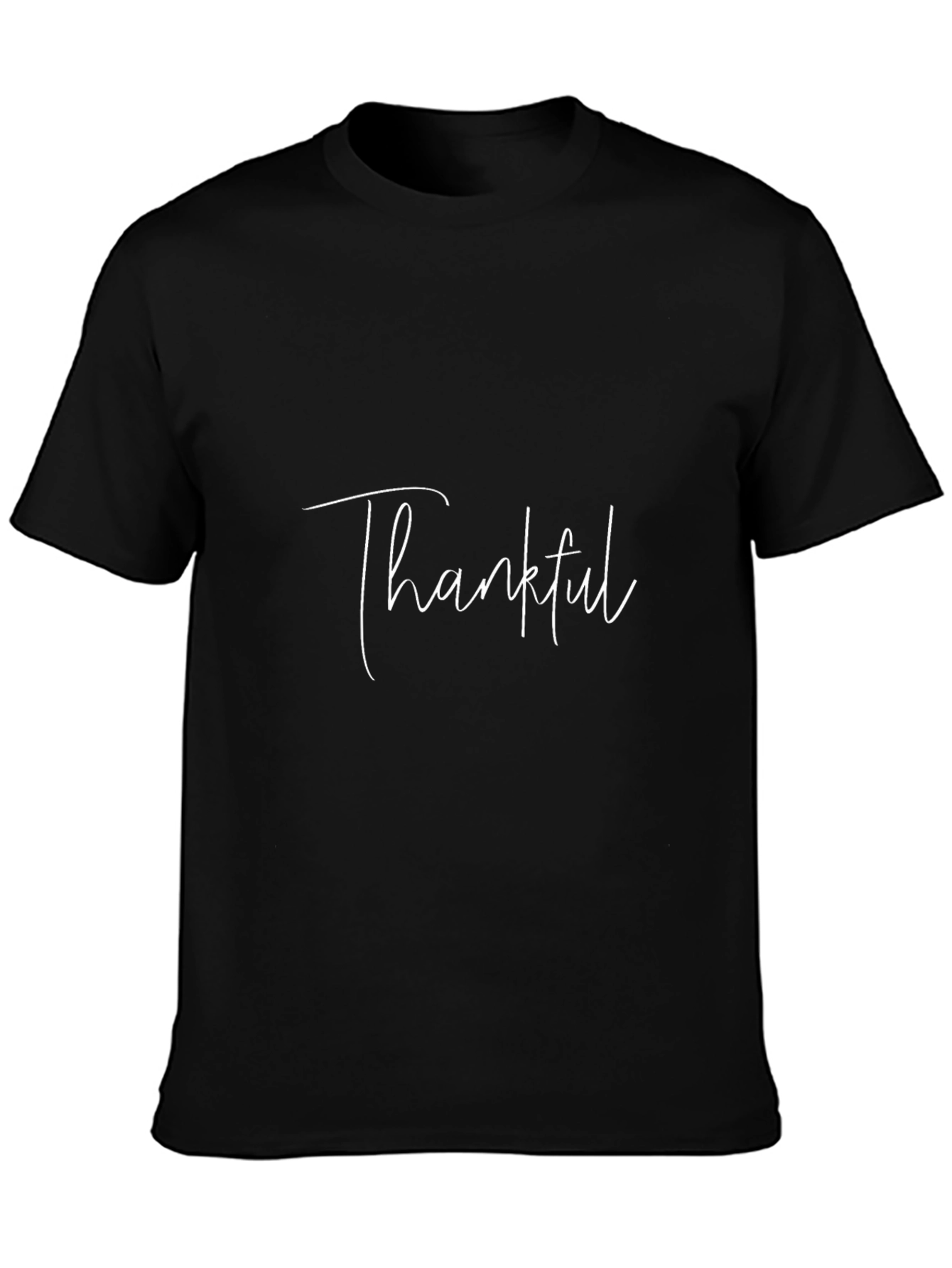 Thankful Graphic Tee - Black Cotton T-Shirt