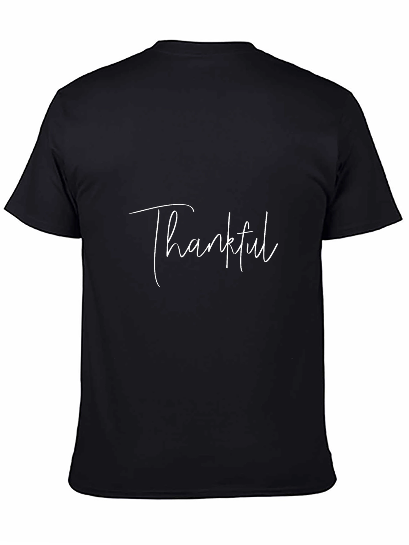 Thankful Graphic Tee - Black Cotton T-Shirt