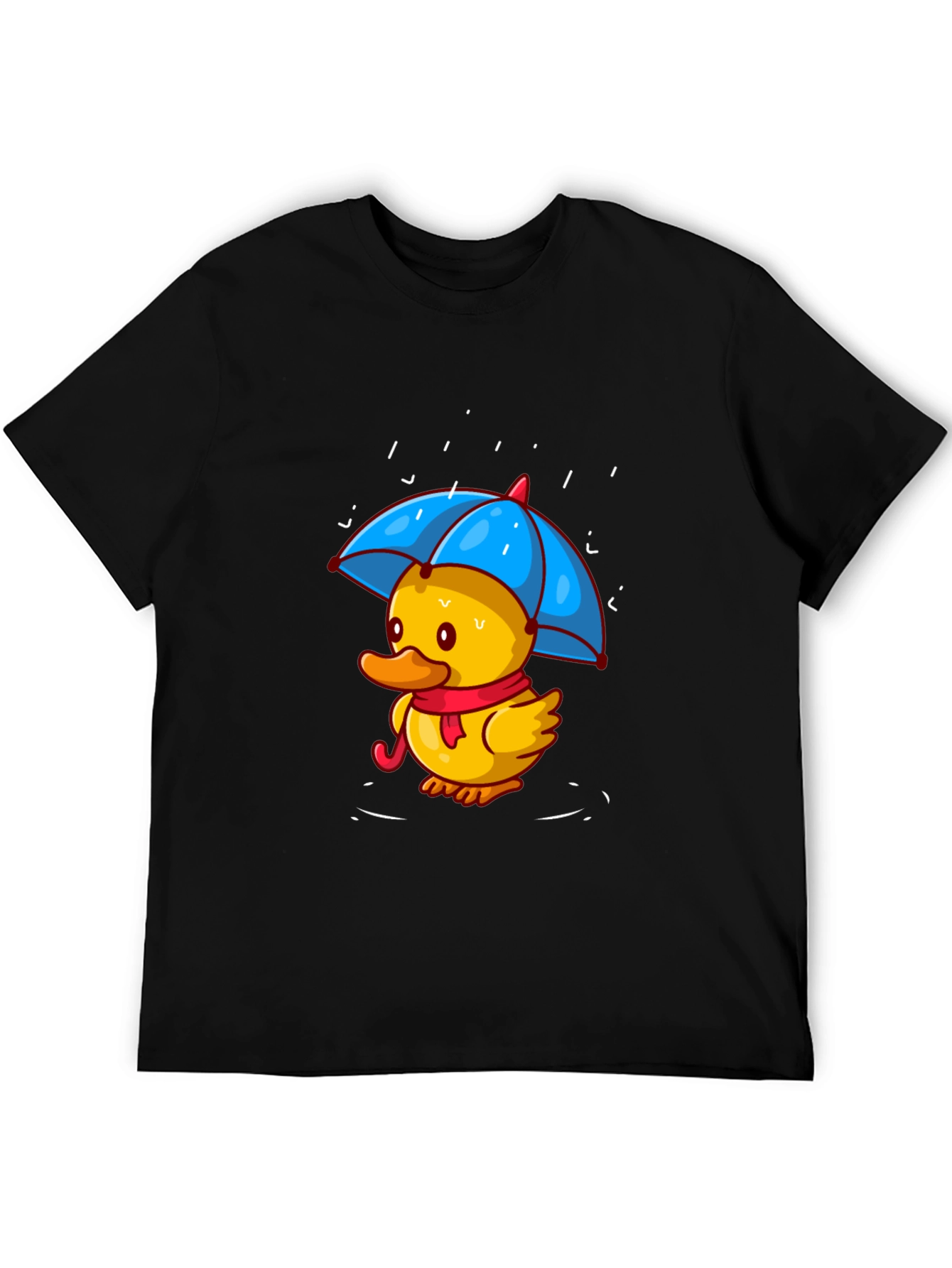 Duck Under Umbrella Black T-Shirt