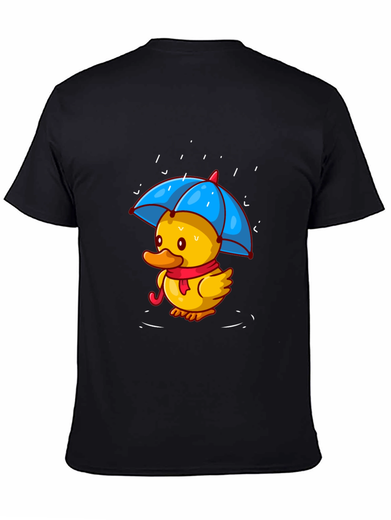 Duck Under Umbrella Black T-Shirt