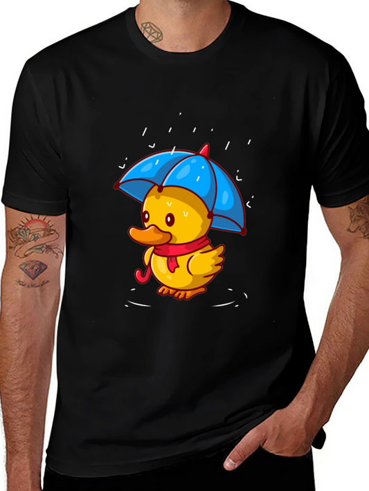 Duck Under Umbrella Black T-Shirt