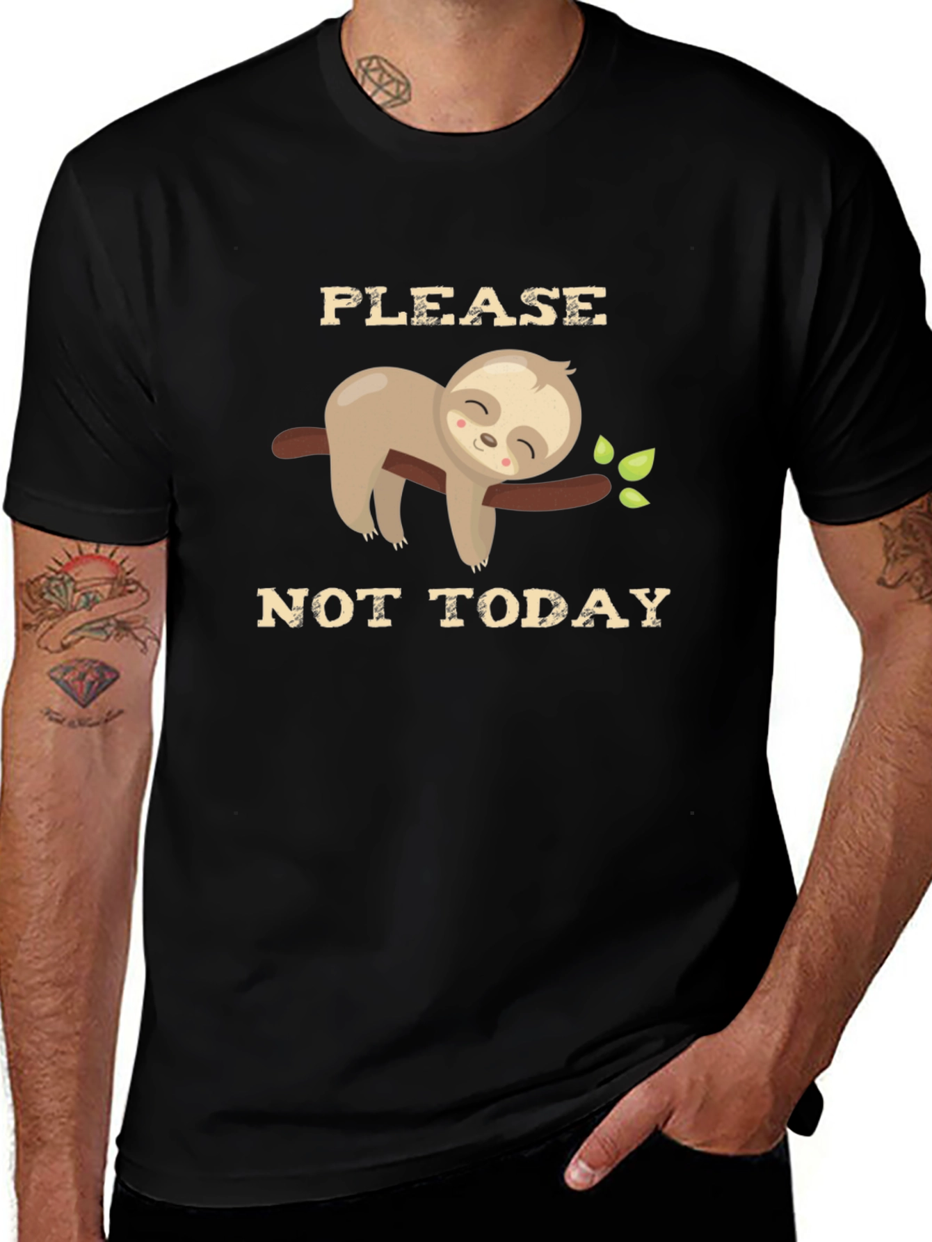 Please Not Today Sloth Graphic T-Shirt