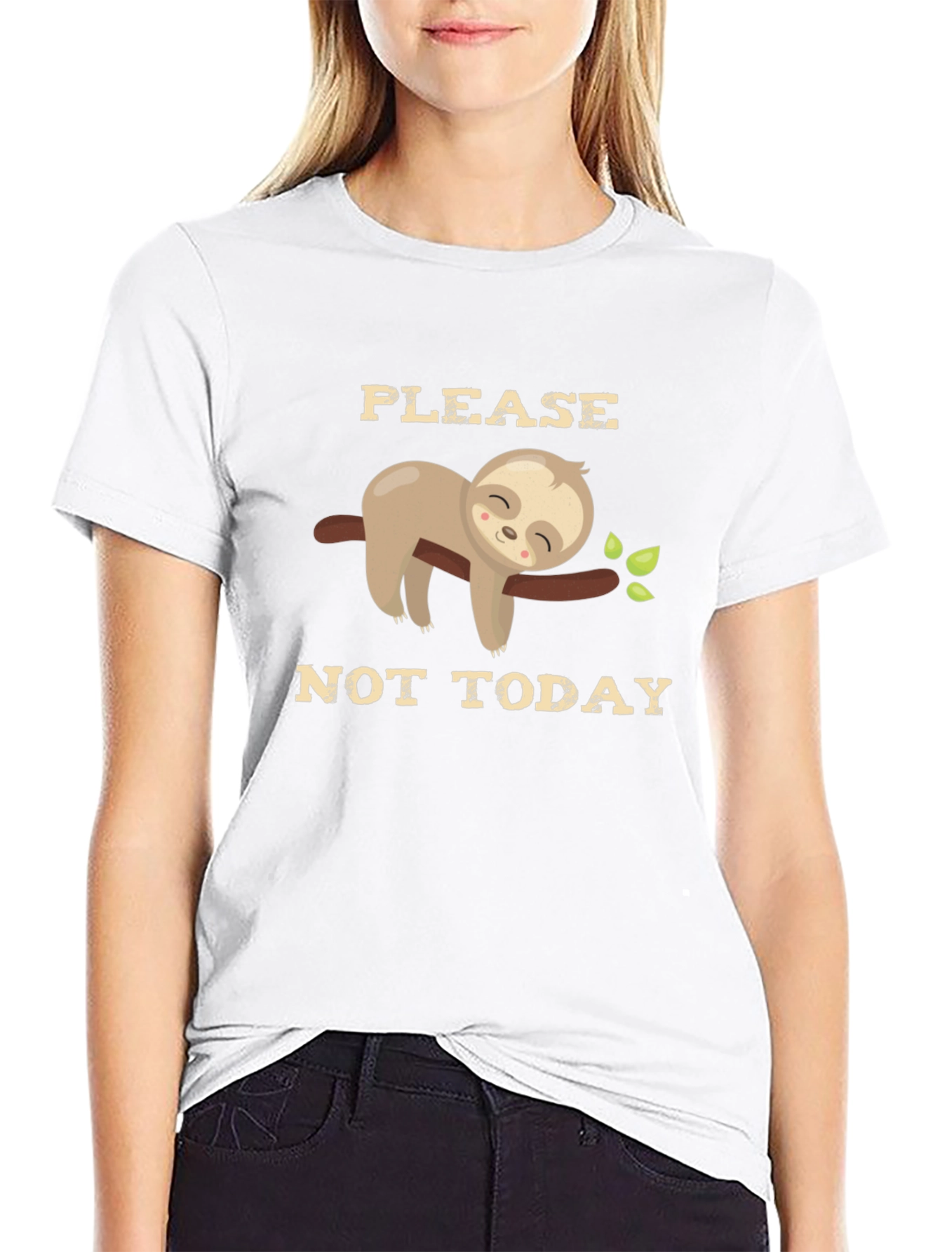 Please Not Today Sloth Graphic T-Shirt