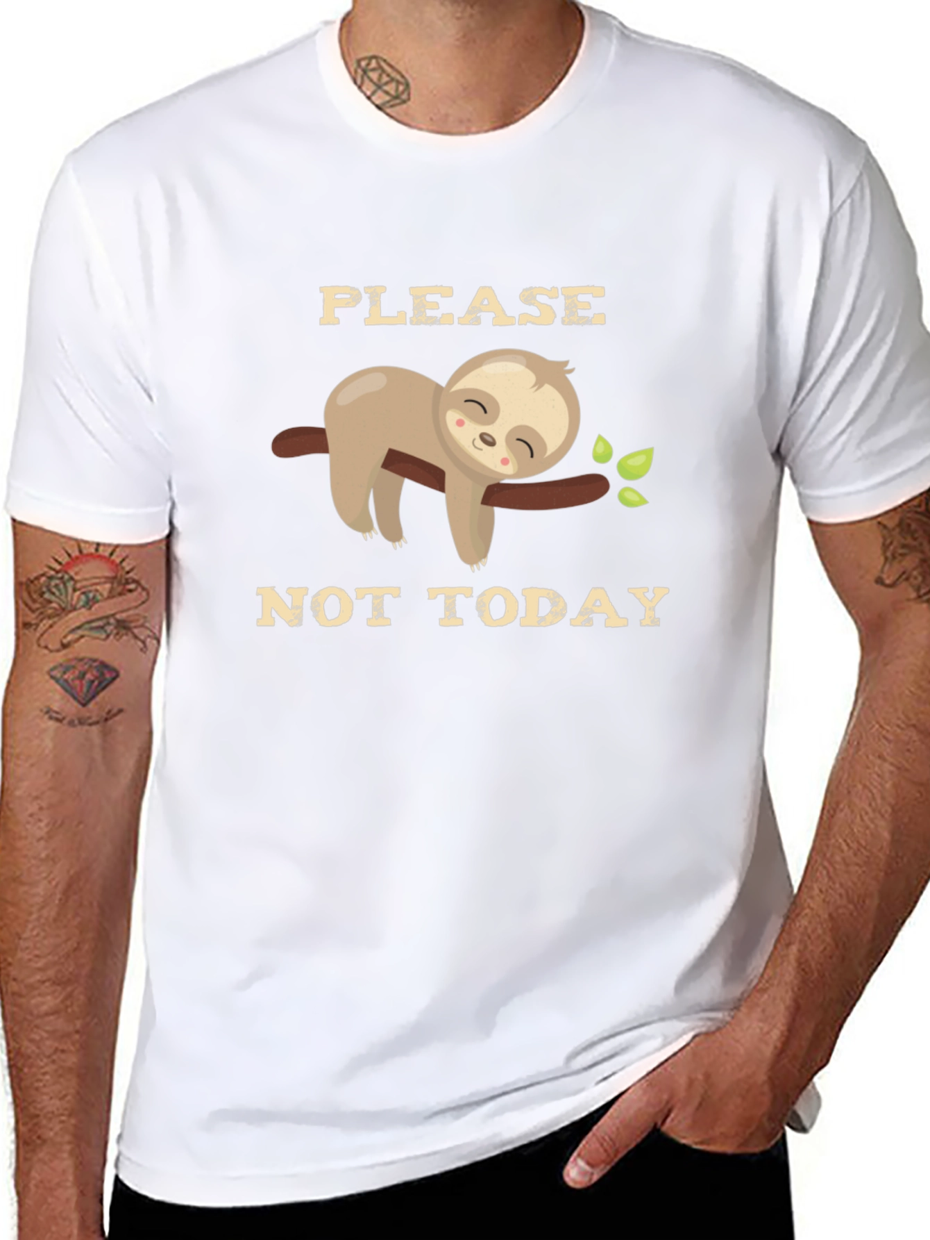 Please Not Today Sloth Graphic T-Shirt