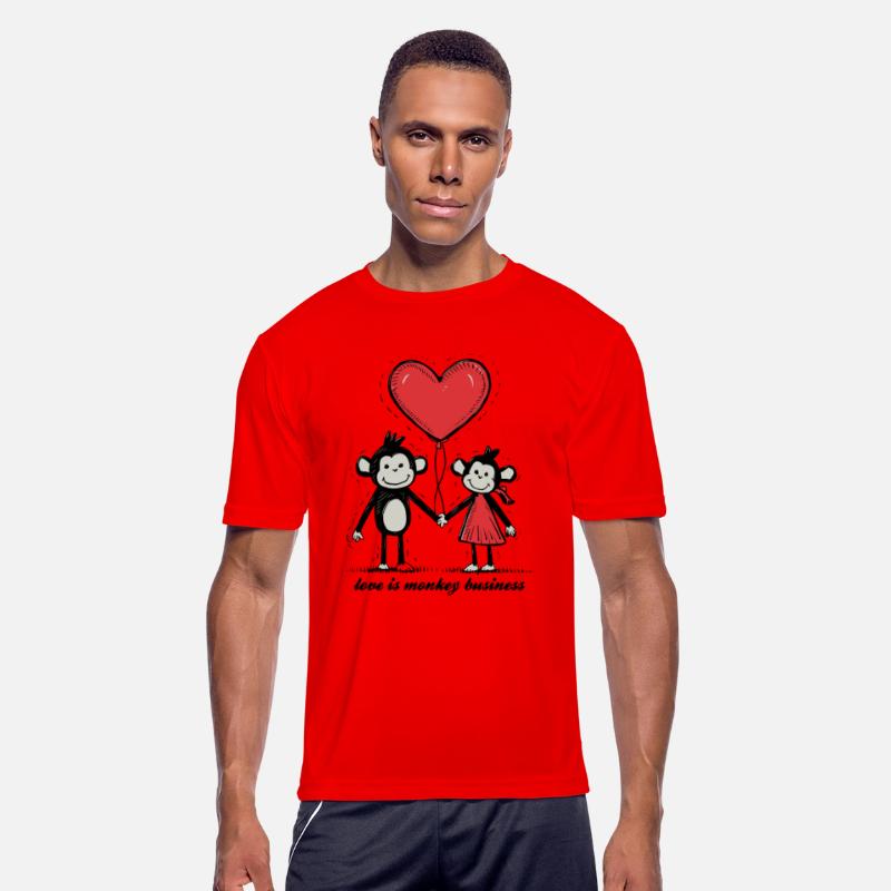 Monkey Lovers Stick Figure Couple