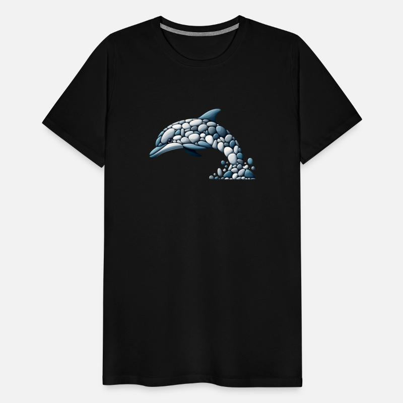Monochrome Leap - Stone Mosaic Dolphin
