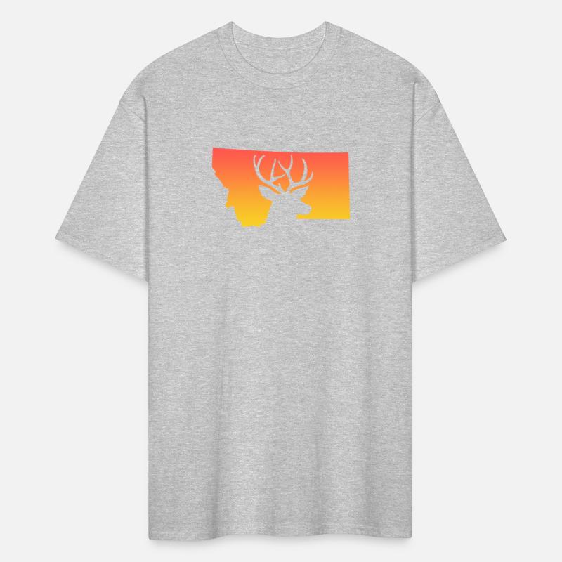 Montana Map Deer Sunset