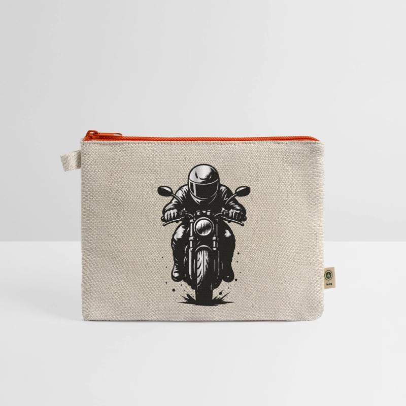 Motorcyclist in Helmet - Front View Illustration