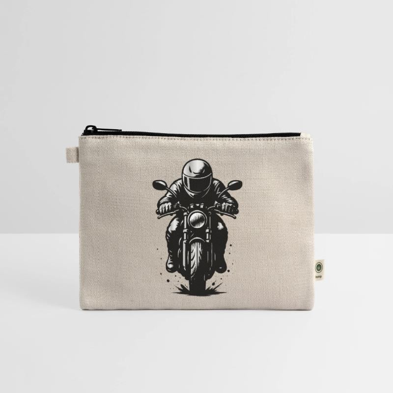 Motorcyclist in Helmet - Front View Illustration