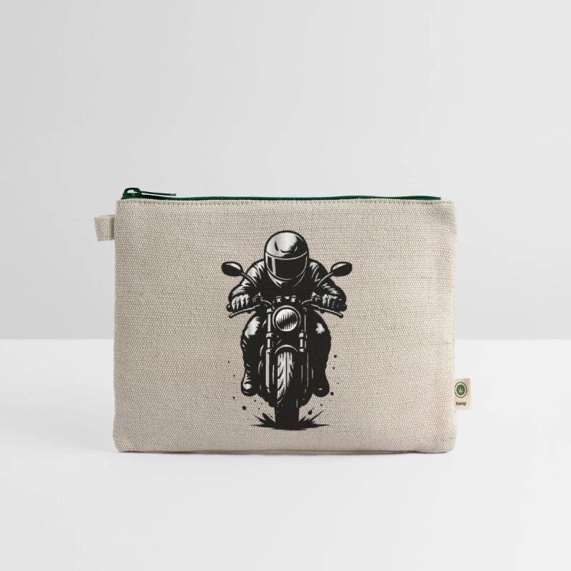 Motorcyclist in Helmet - Front View Illustration