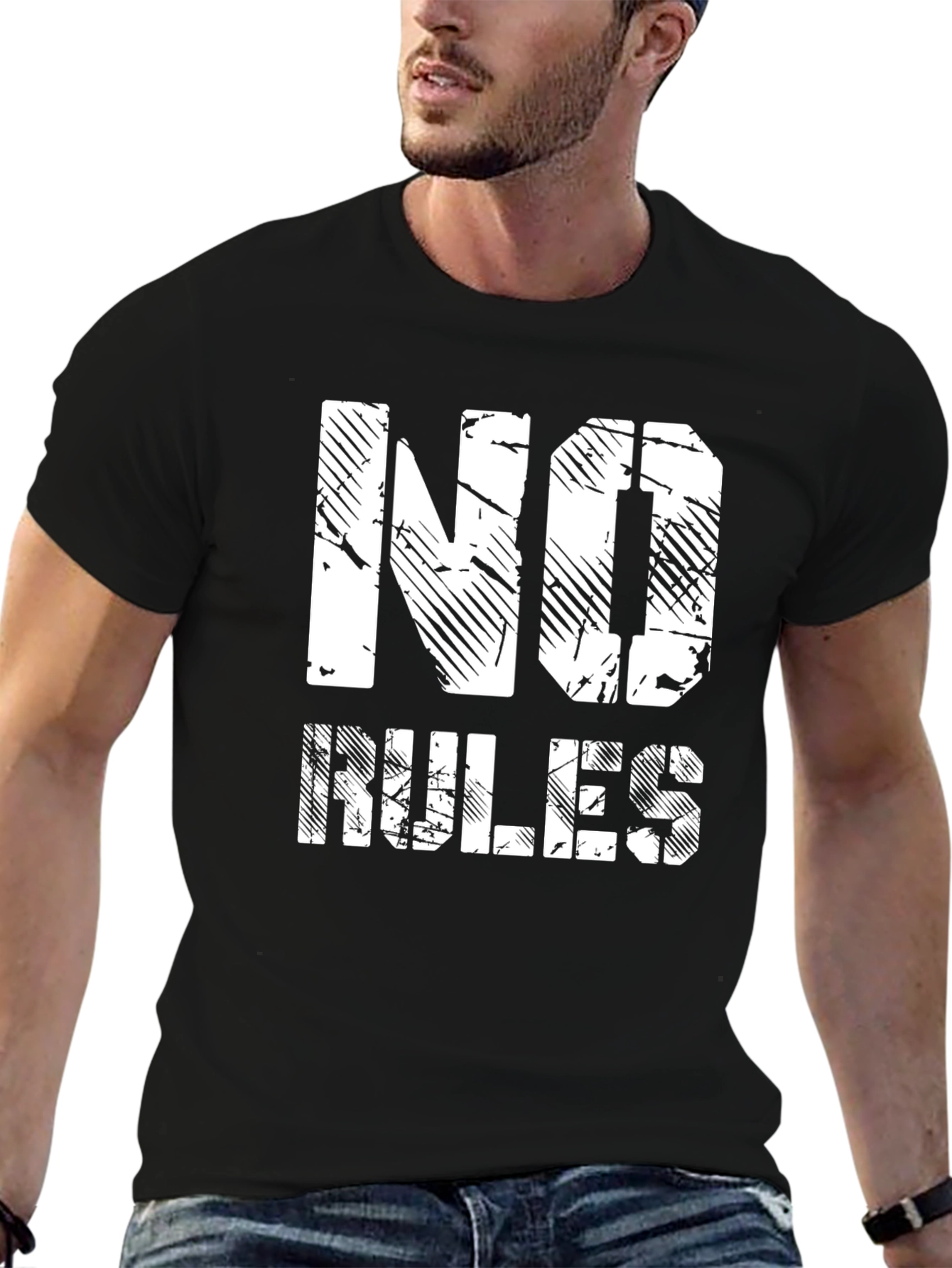 No Rules Graphic Print Black T-Shirt