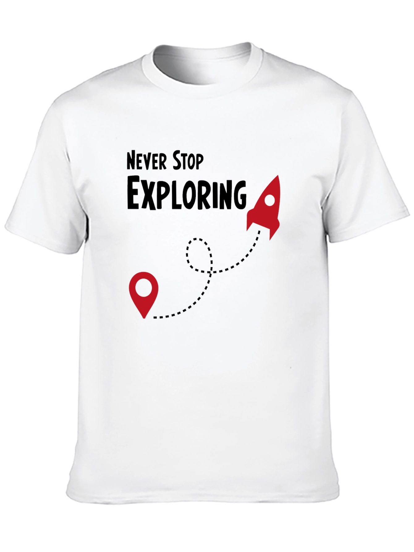Never Stop Exploring Black T-Shirt