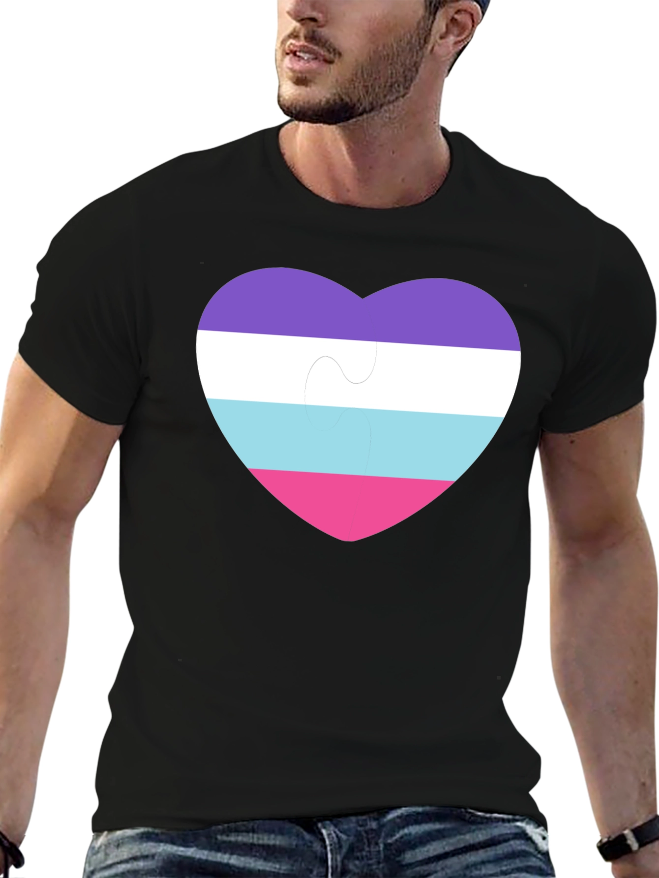 Omni Pride Heart Puzzle Piece T-Shirt