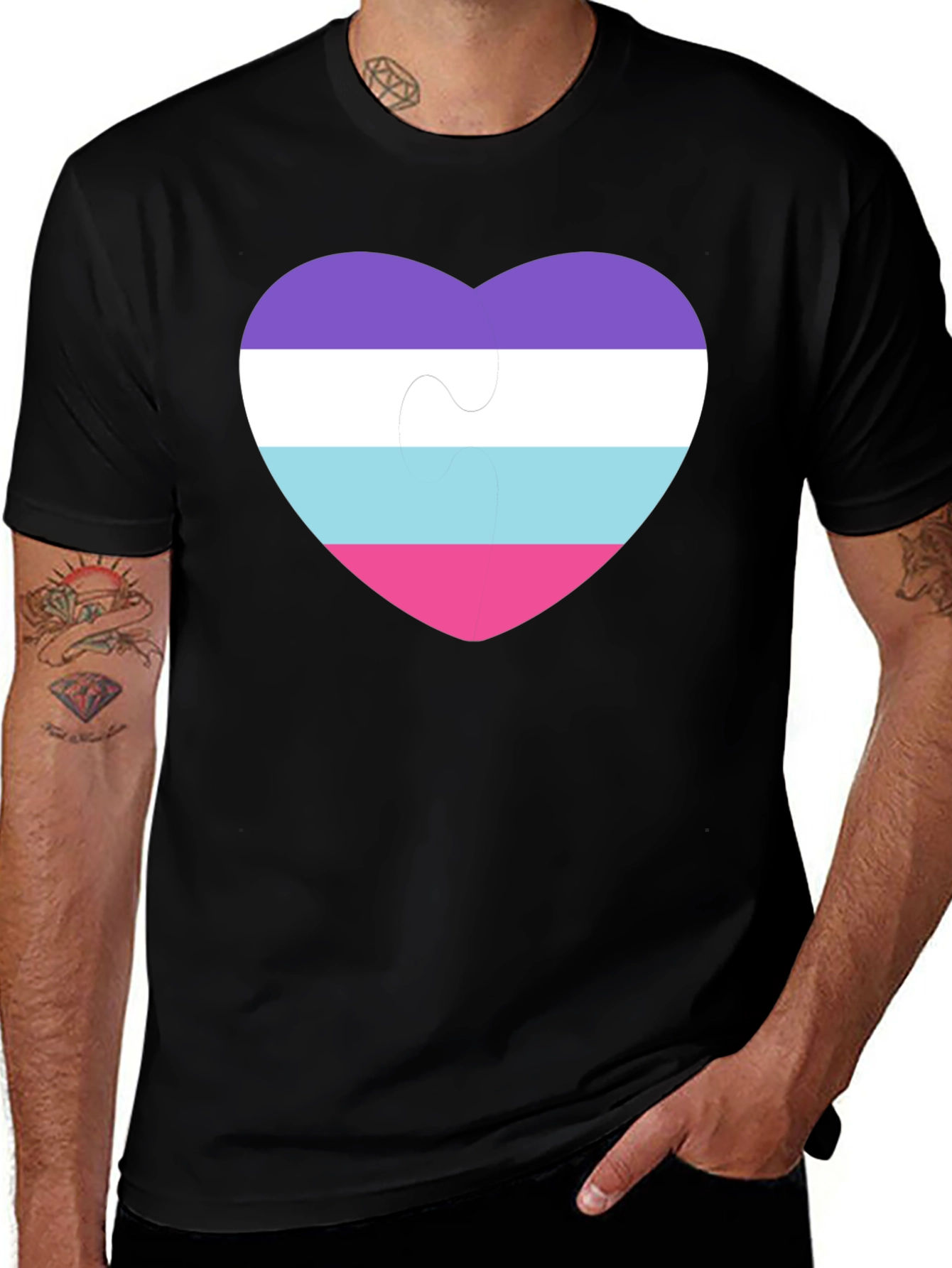 Omni Pride Heart Puzzle Piece T-Shirt