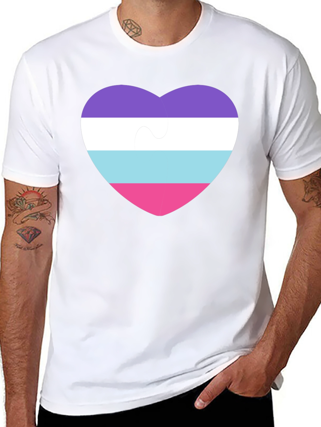 Omni Pride Heart Puzzle Piece T-Shirt