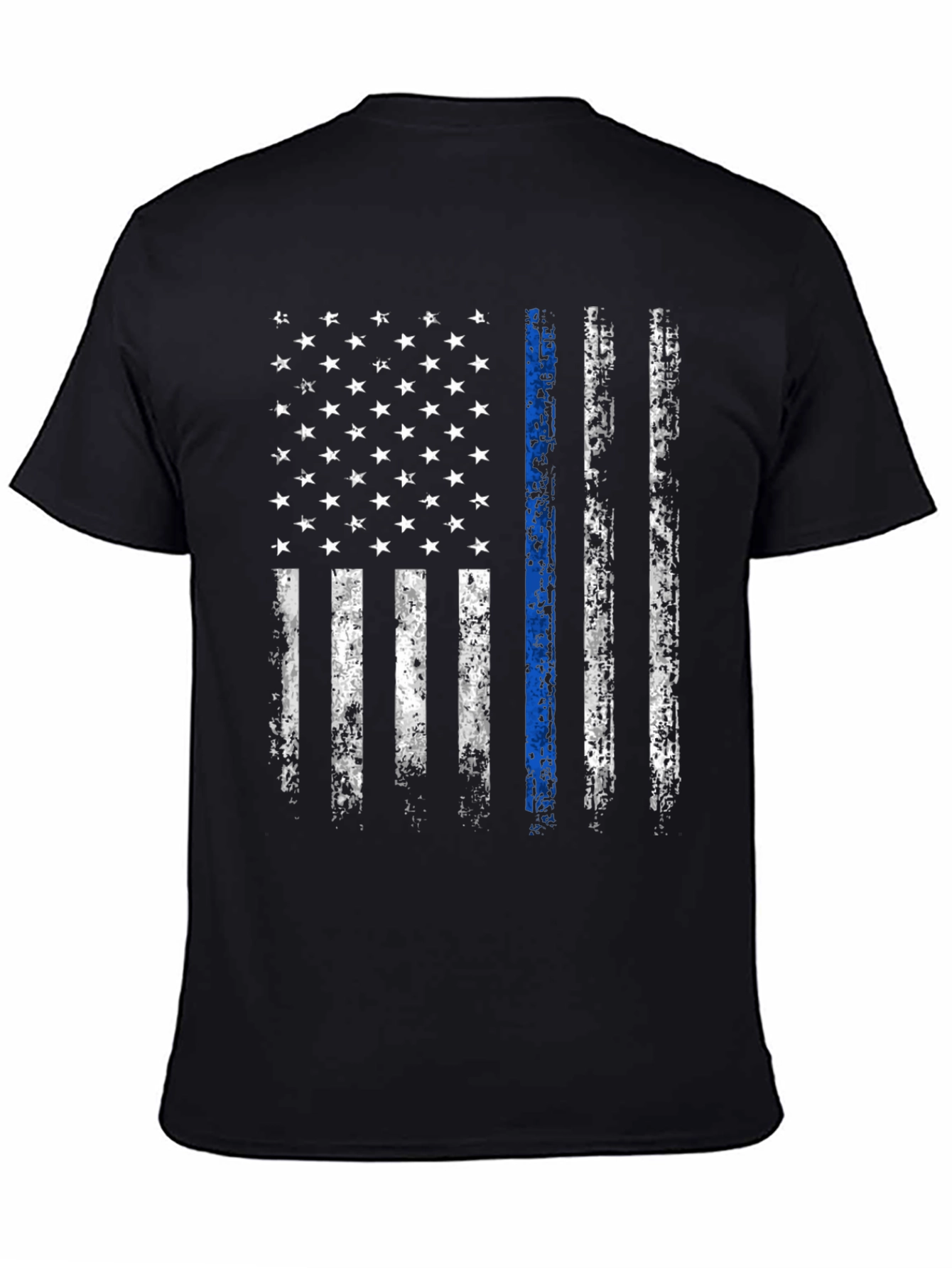 Thin Blue Line American Flag T-Shirt