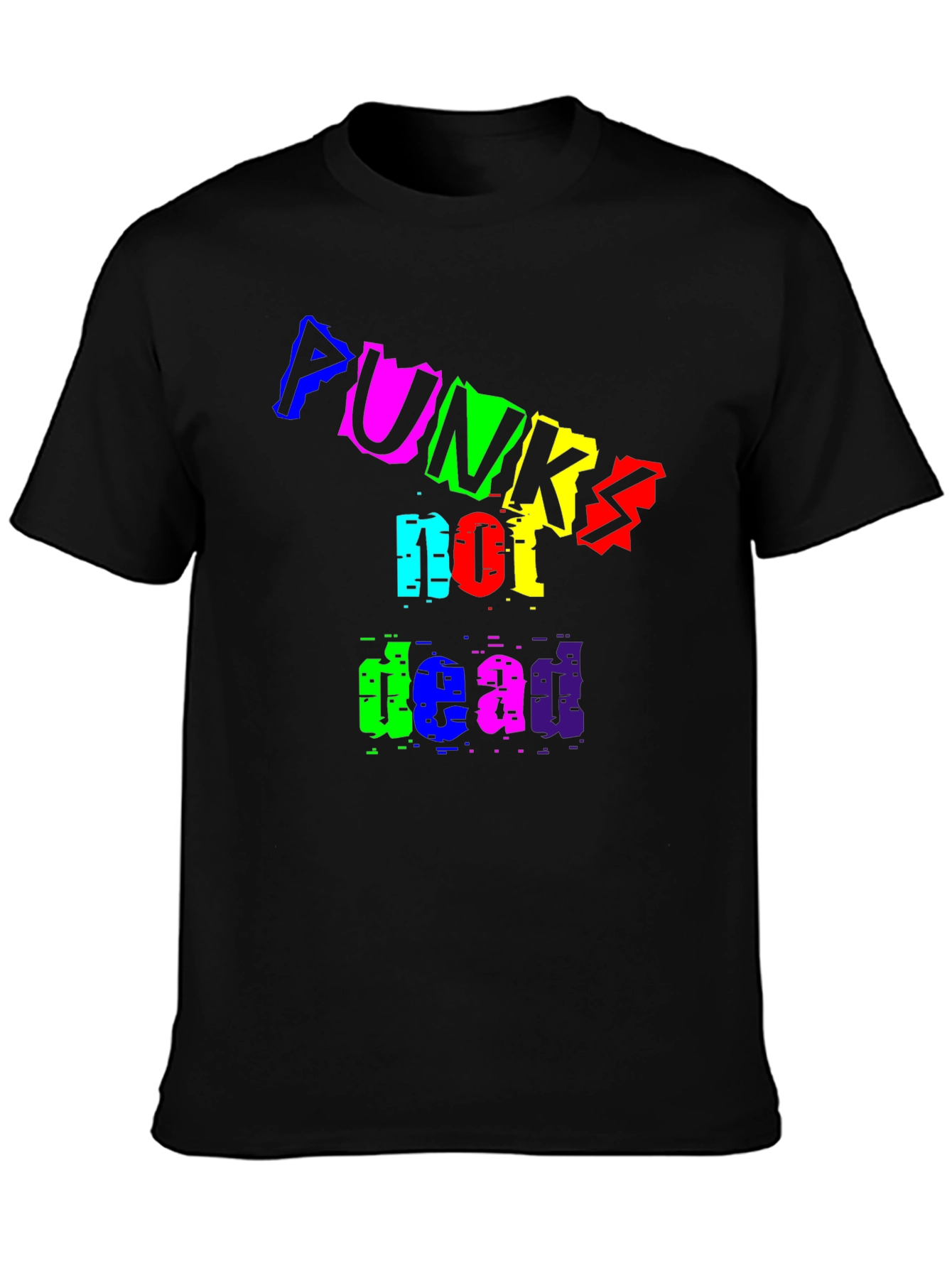Punks Not Dead Black Graphic T-Shirt