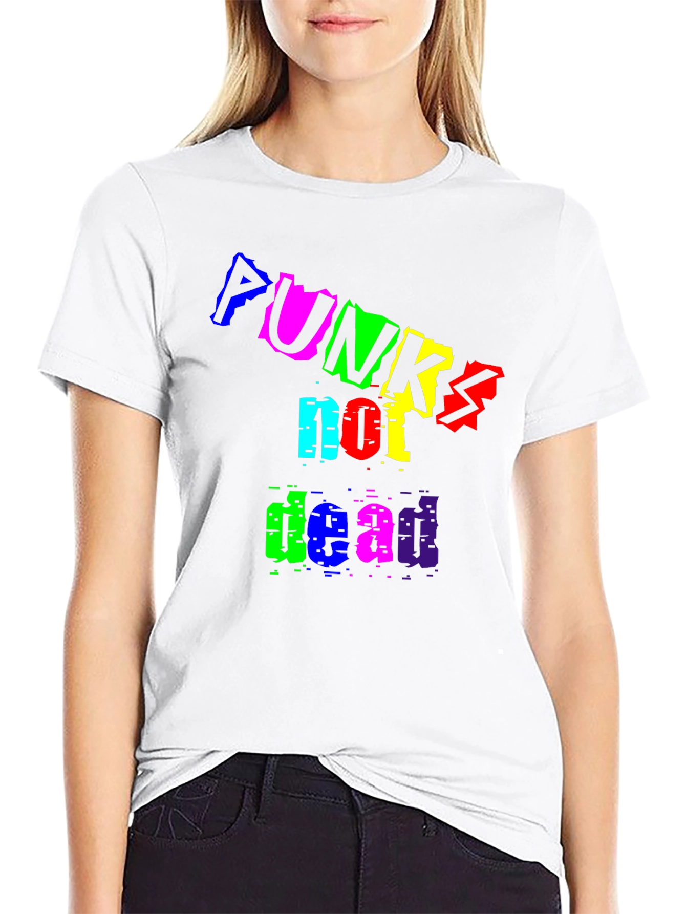 Punks Not Dead Black Graphic T-Shirt