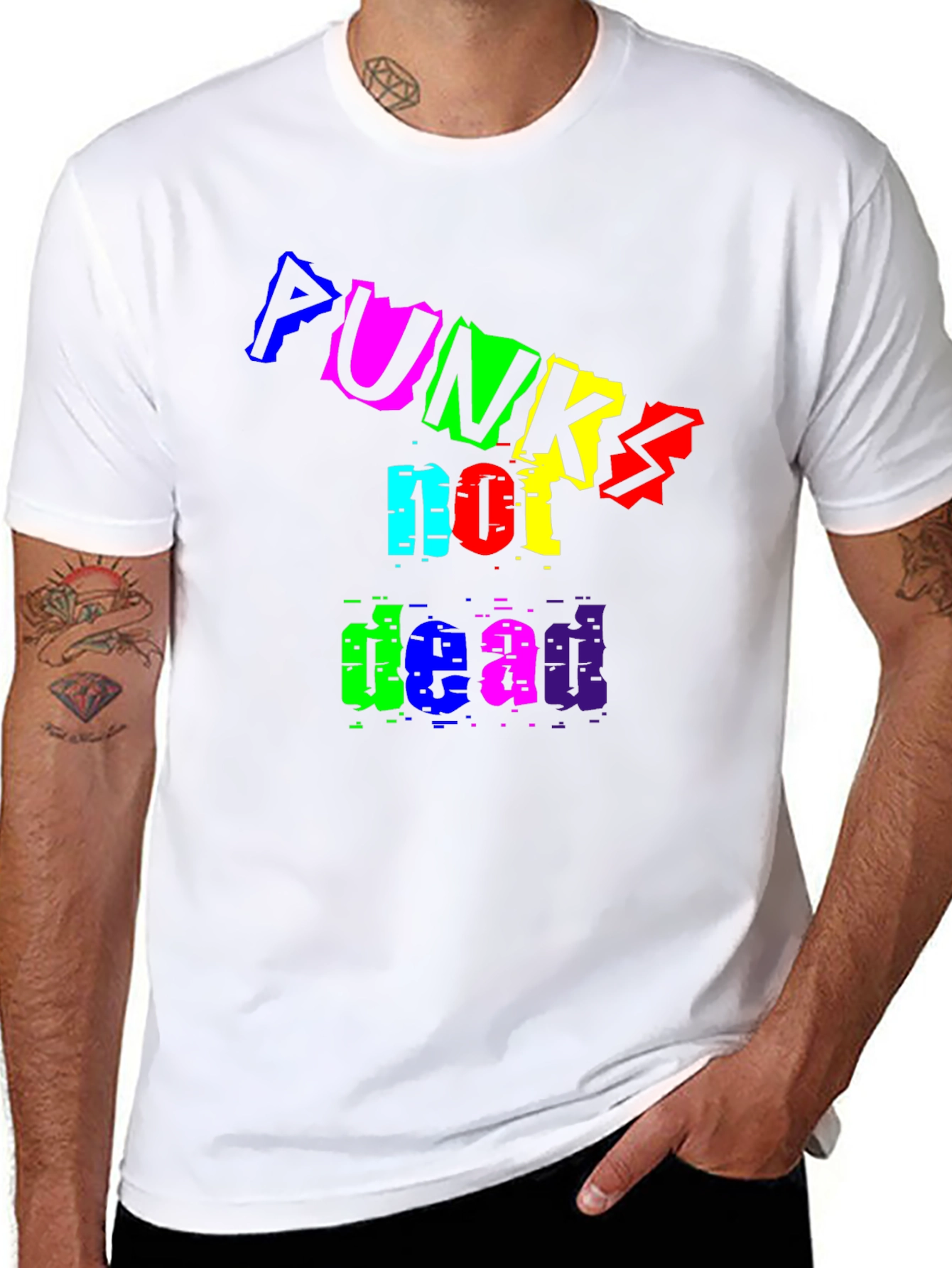 Punks Not Dead Black Graphic T-Shirt
