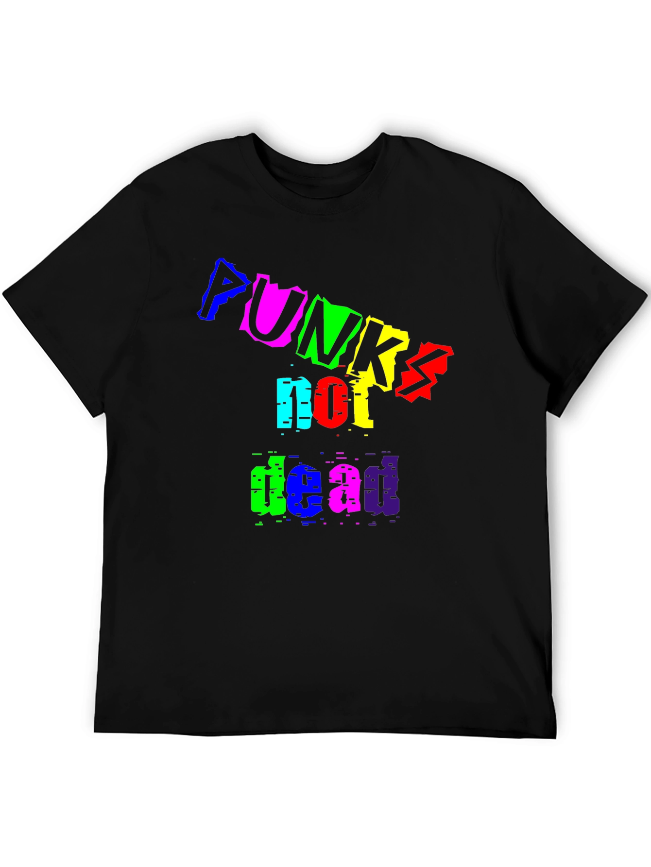Punks Not Dead Black Graphic T-Shirt