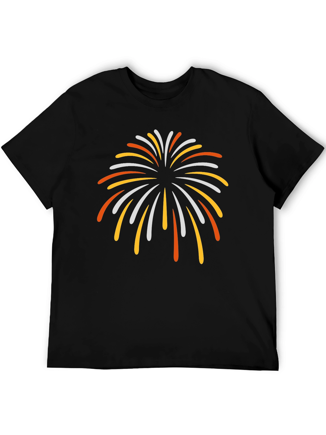 Festive Fireworks Graphic Tee - Black Cotton Blend