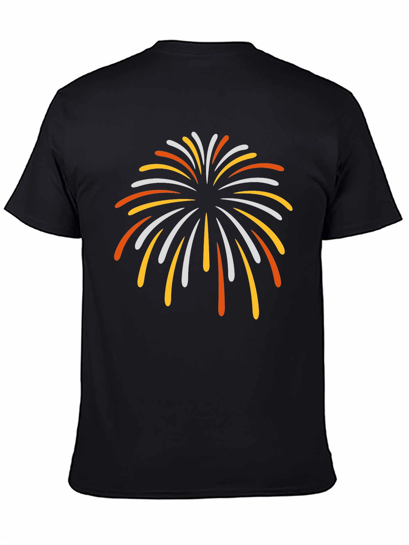 Festive Fireworks Graphic Tee - Black Cotton Blend