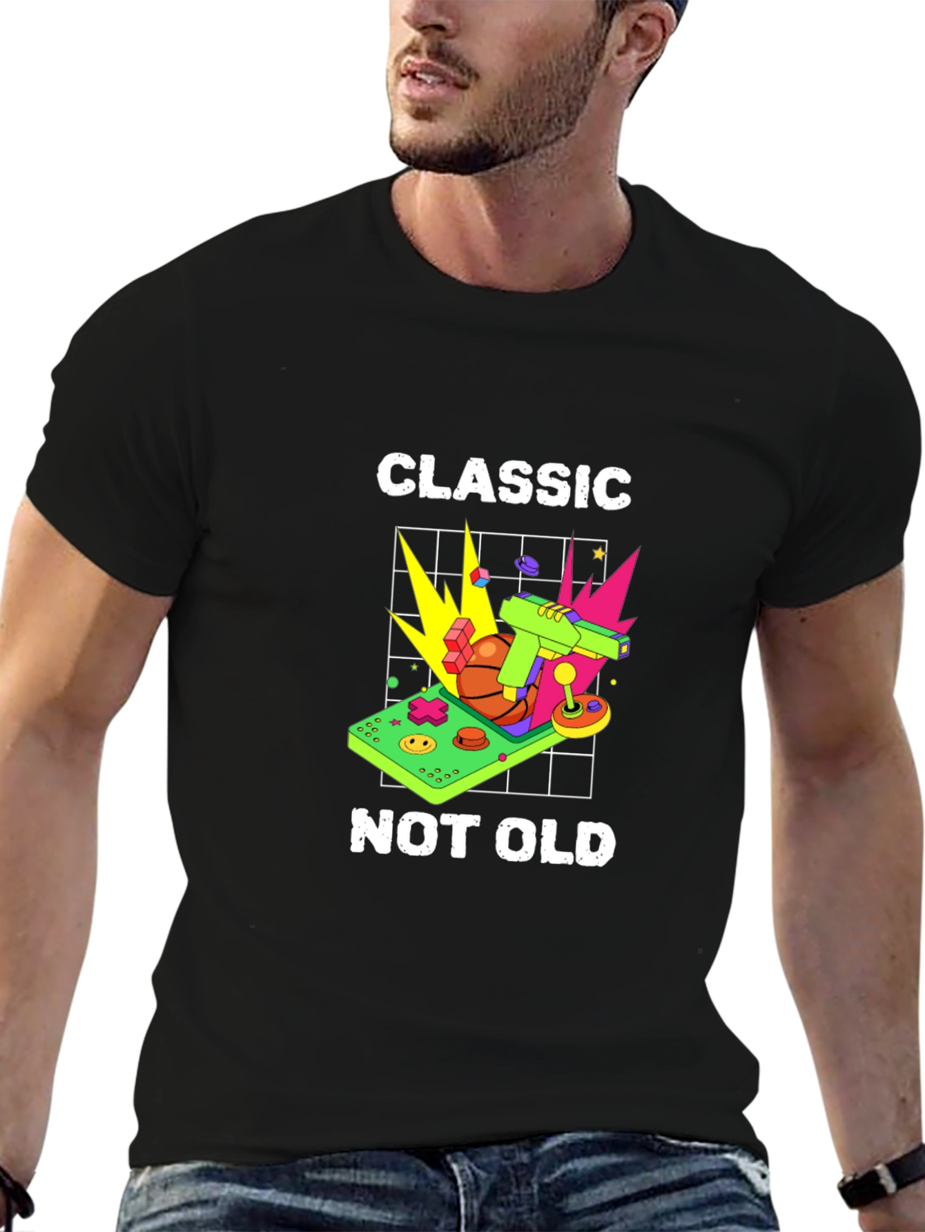 Classic Not Old Retro Game Console Graphic Tee