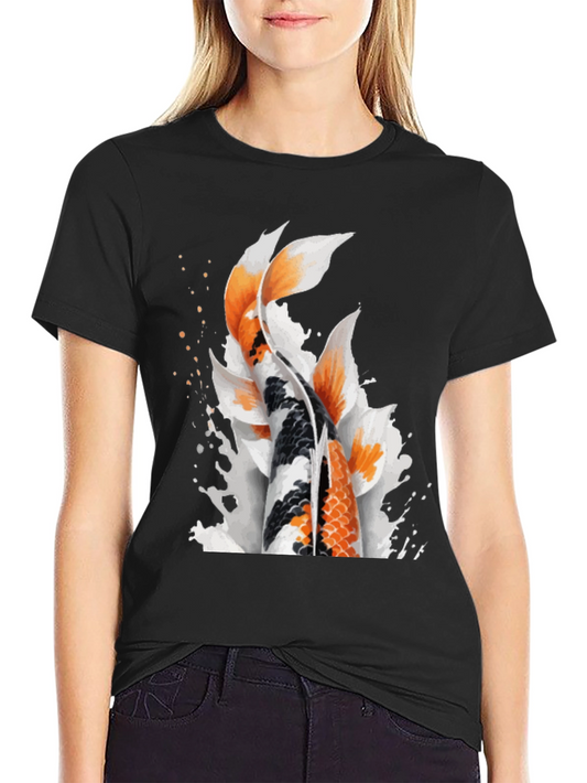 Koi Fish Graphic Black T-Shirt