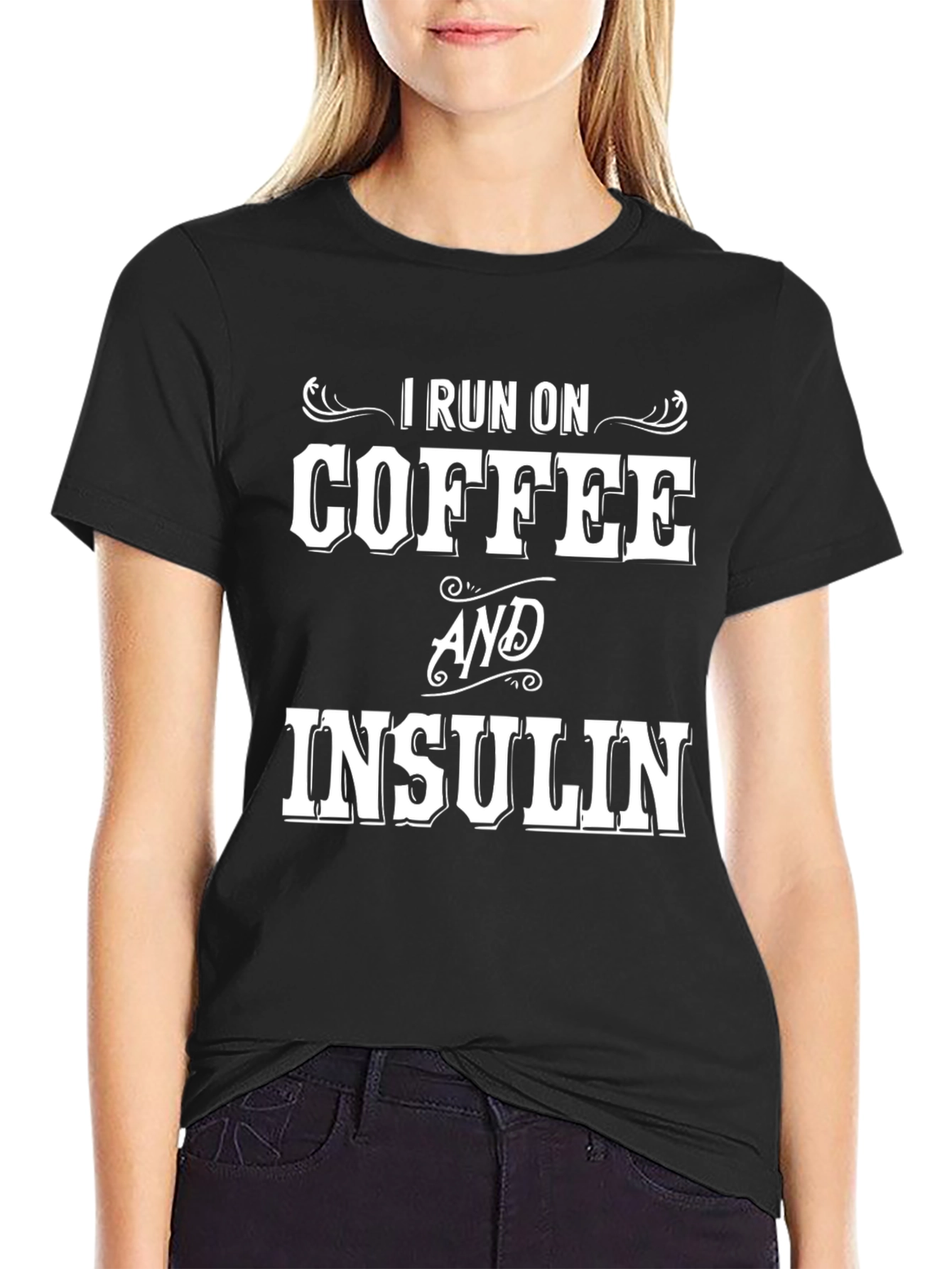 I Run On Coffee and Insulin Graphic T-Shirt