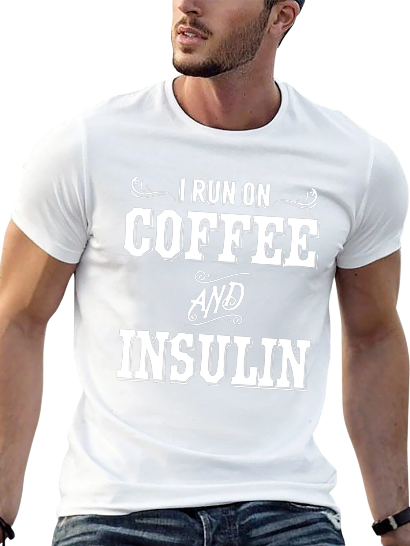 I Run On Coffee and Insulin Graphic T-Shirt