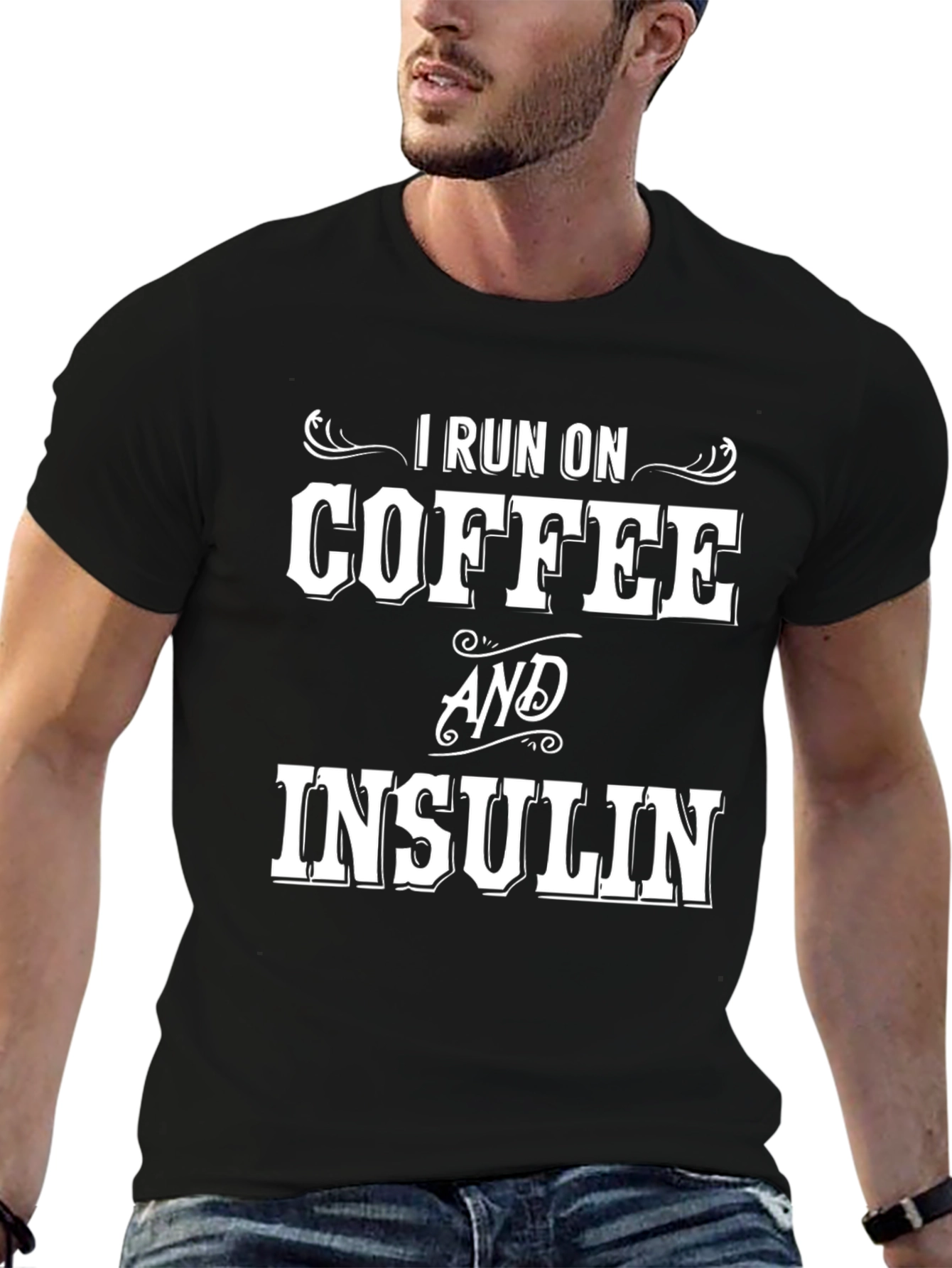 I Run On Coffee and Insulin Graphic T-Shirt