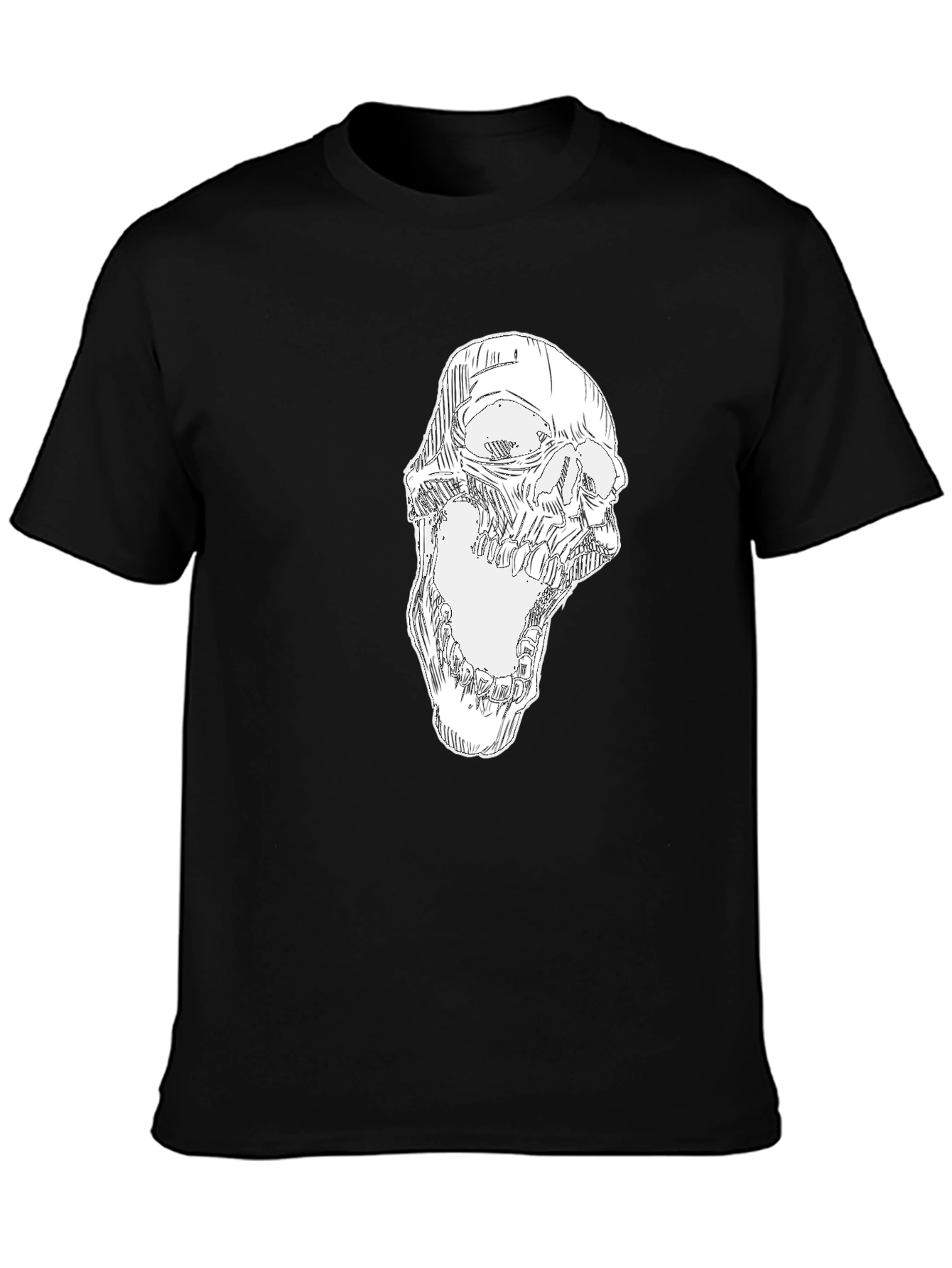Skull Graphic Print Black T-Shirt - Mens Fashion