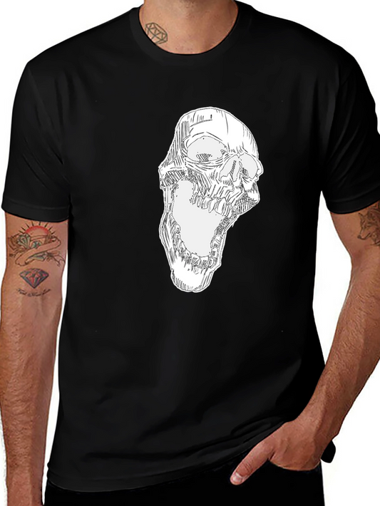Skull Graphic Print Black T-Shirt - Mens Fashion