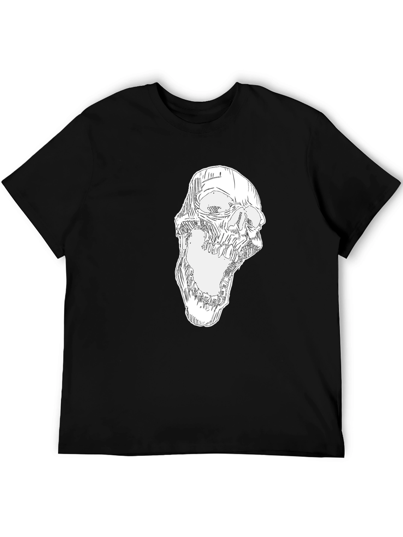 Skull Graphic Print Black T-Shirt - Mens Fashion