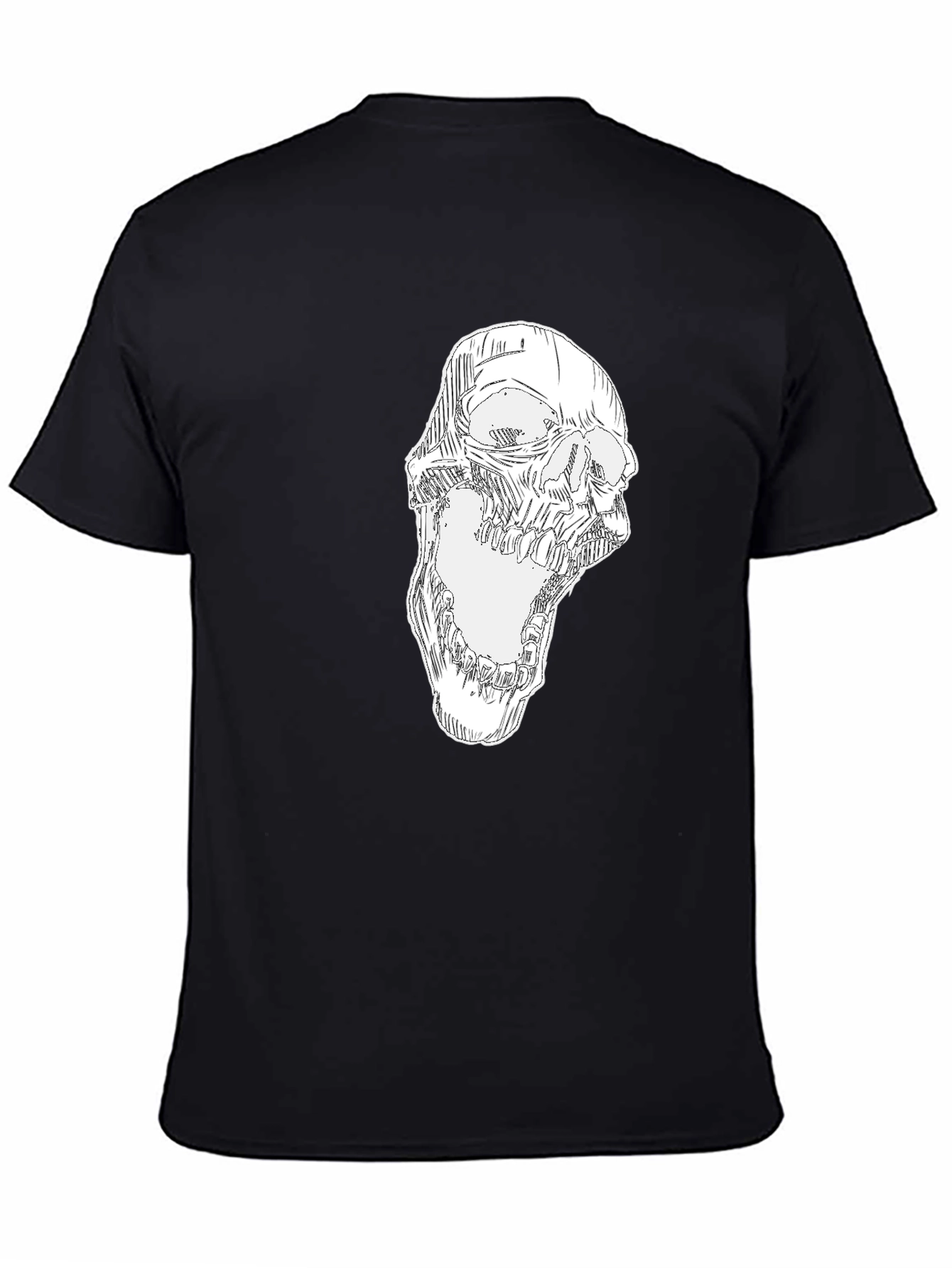 Skull Graphic Print Black T-Shirt - Mens Fashion