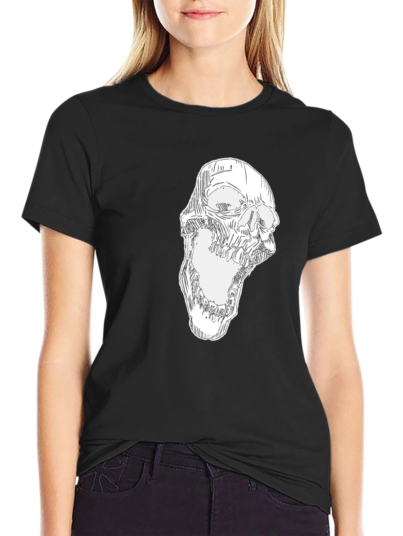 Skull Graphic Print Black T-Shirt - Mens Fashion