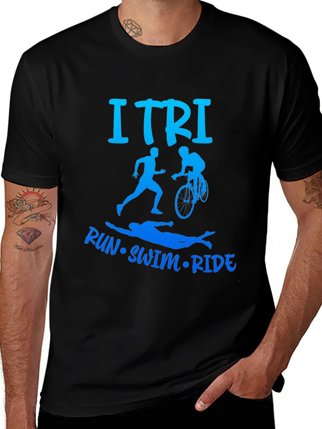 ITRI Run Swim Ride Triathlon T-Shirt