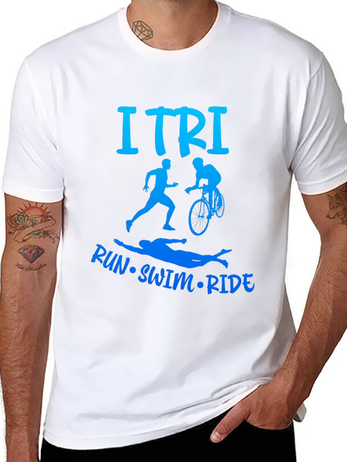 ITRI Run Swim Ride Triathlon T-Shirt