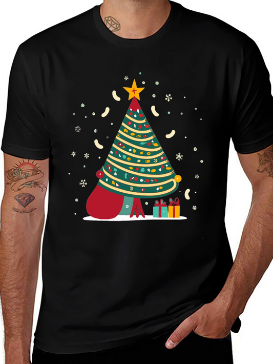 Festive Christmas Tree Graphic Tee - Holiday Season Style