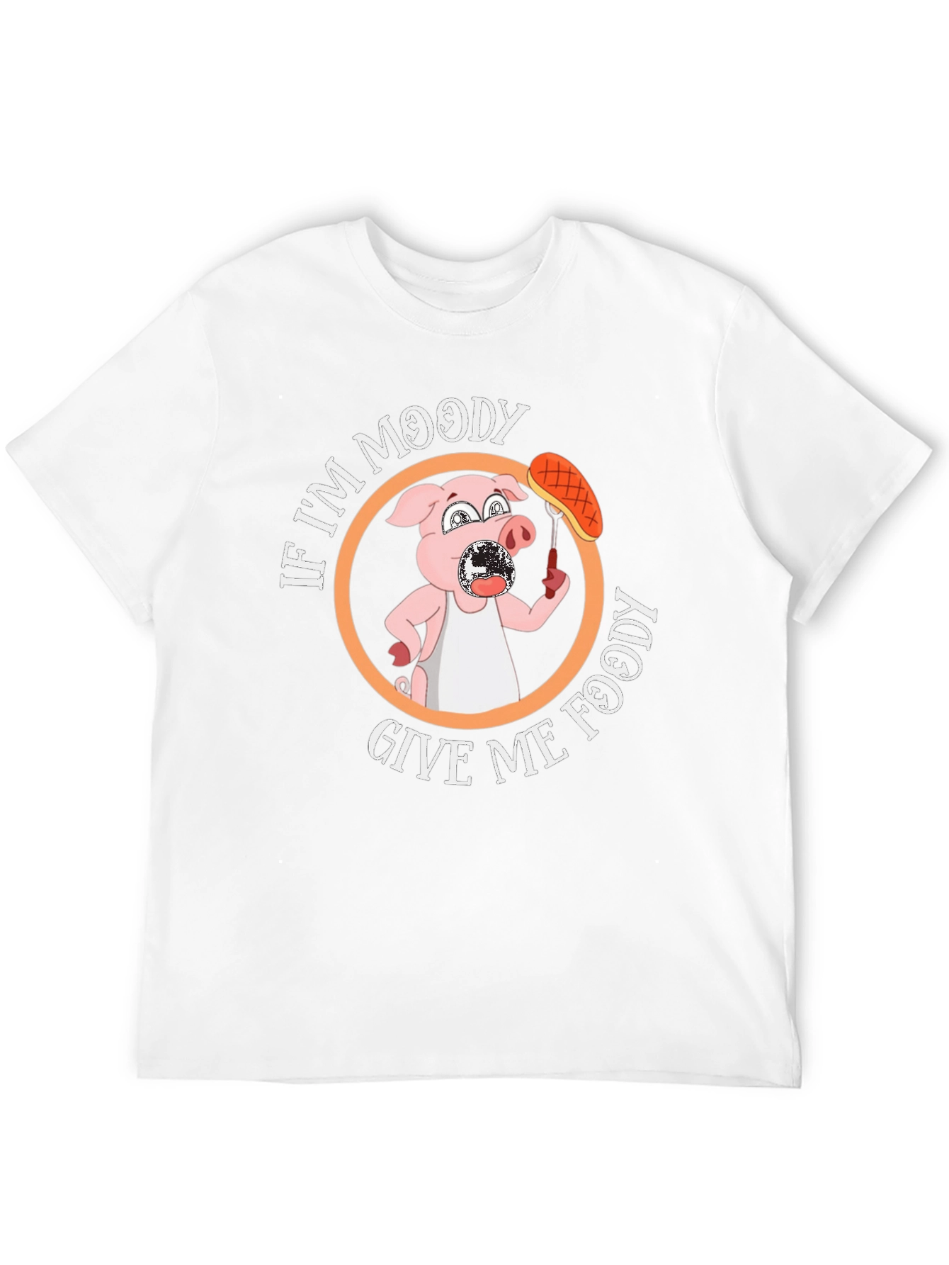 Moody Pig Foody Black T-Shirt - Funny Graphic Tee
