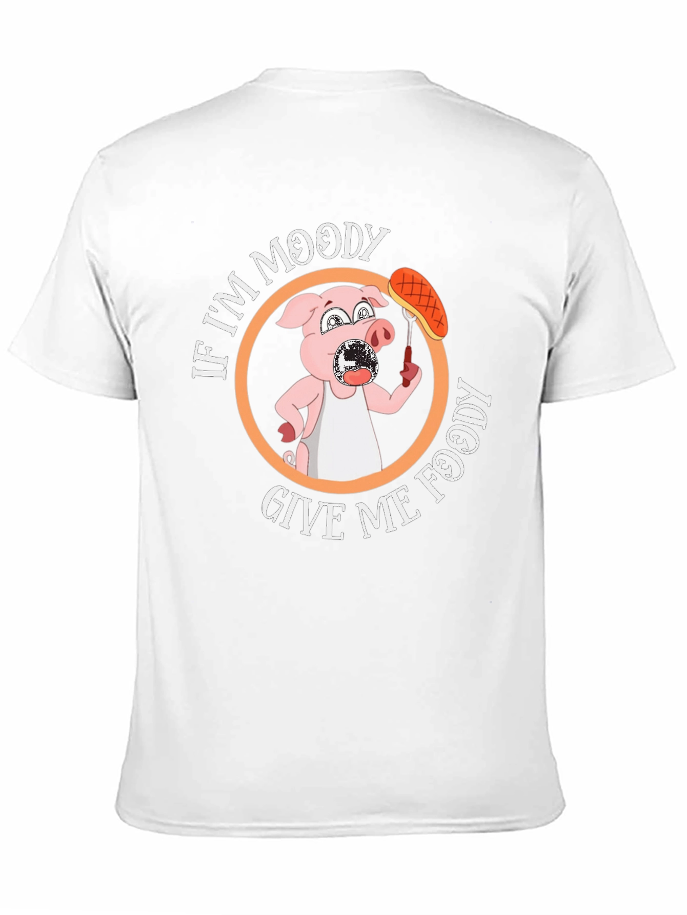 Moody Pig Foody Black T-Shirt - Funny Graphic Tee