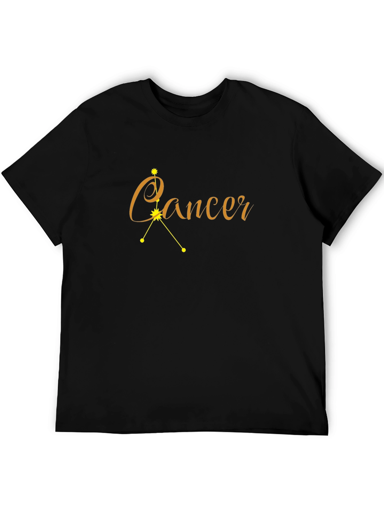 Cancer Zodiac Star Sign Graphic Tee - Black