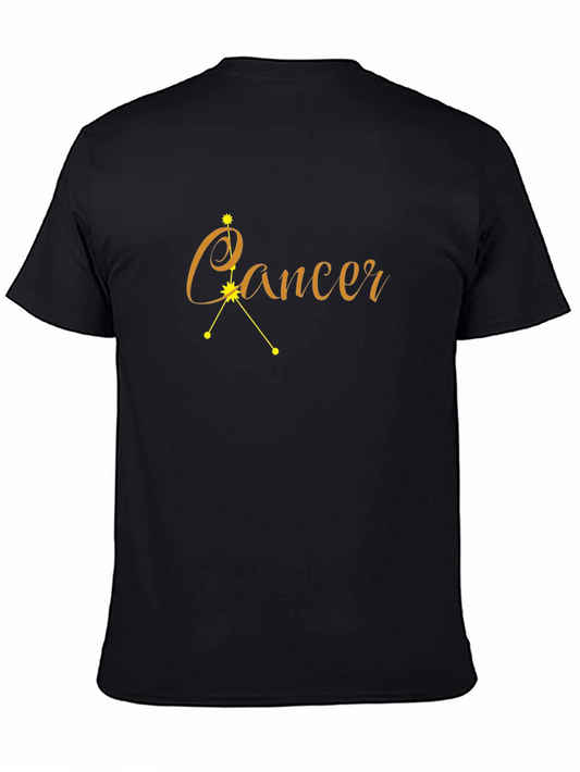 Cancer Zodiac Star Sign Graphic Tee - Black